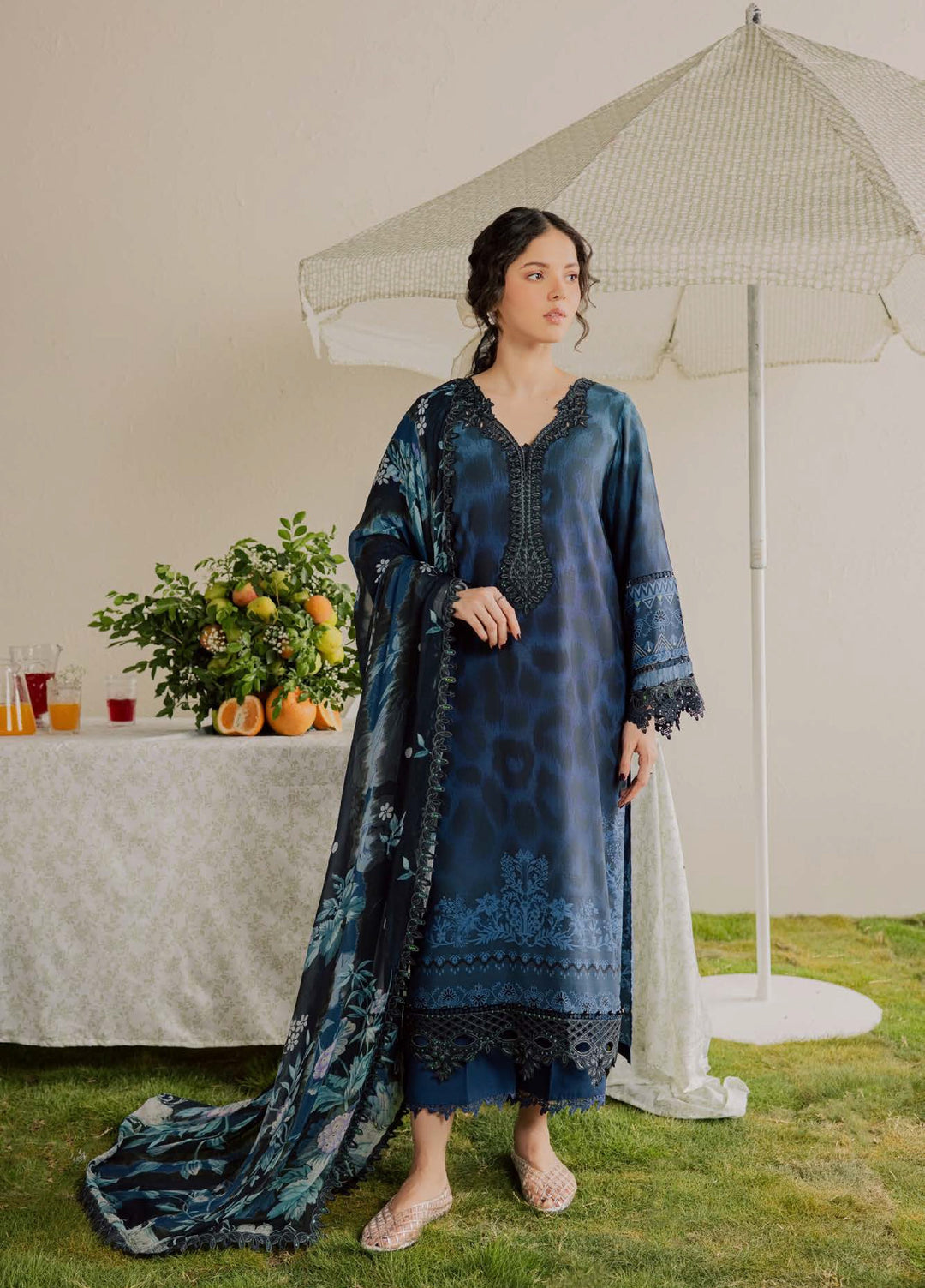 Gardenia by Nureh Unstitched Embroidered Viscose Slub 3 Piece Suit NU26UGV NSG-226 - Winter Collection