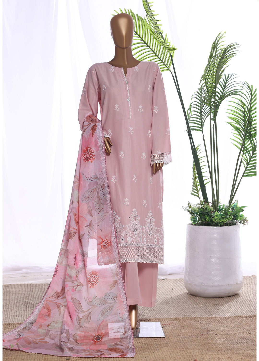 HZ Textiles Women RTW Chikankari Organza 3 Piece Suit HZ26POF CSE-3P-222 - Festive Collection