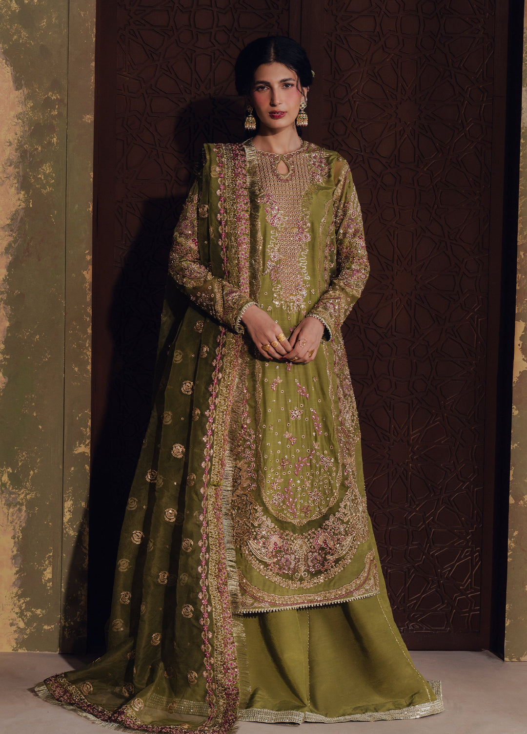 Jahan Ara by Zarposh Unstitched Embroidered Organza 3 Piece Suit ZP26UWJ ZARMINA - Wedding Collection