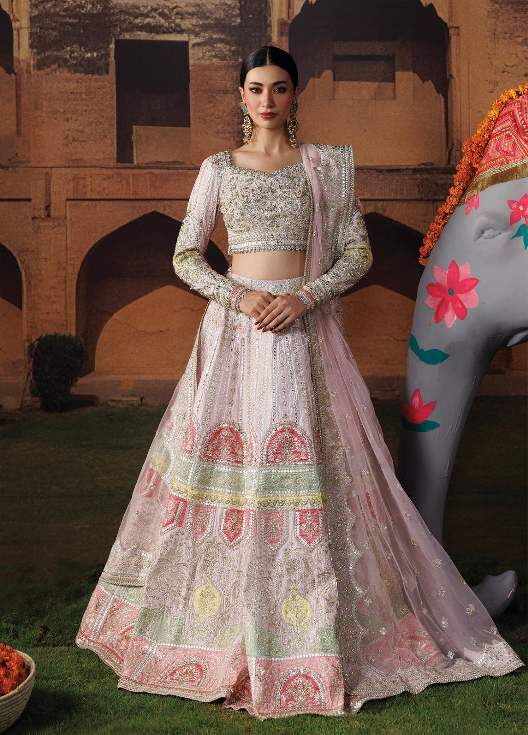 Shehnai by Afrozeh Unstitched Hand work Raw Silk 2 Piece Suit AF26USW Gul-E-Roshan AFR-0153 - Wedding Collection