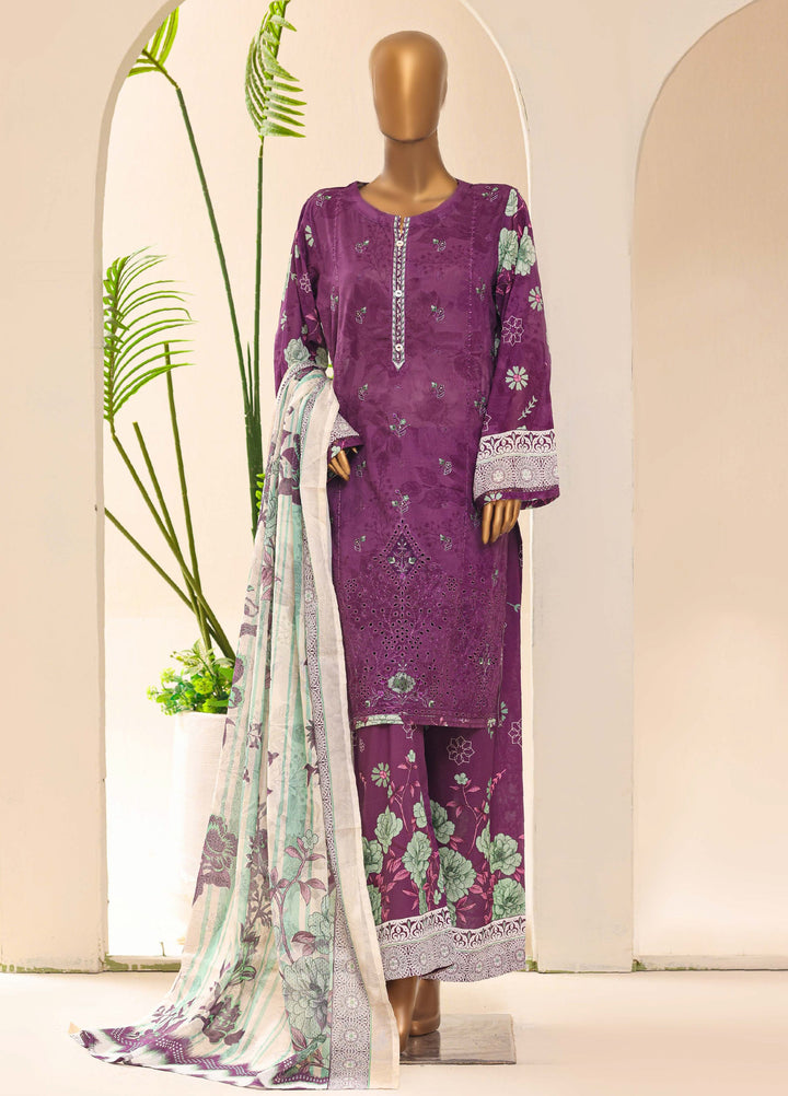 HZ Textiles RTW Printed Lawn 3 Piece Suit HZ26PPL LPE-3P-070 - Casual Collection