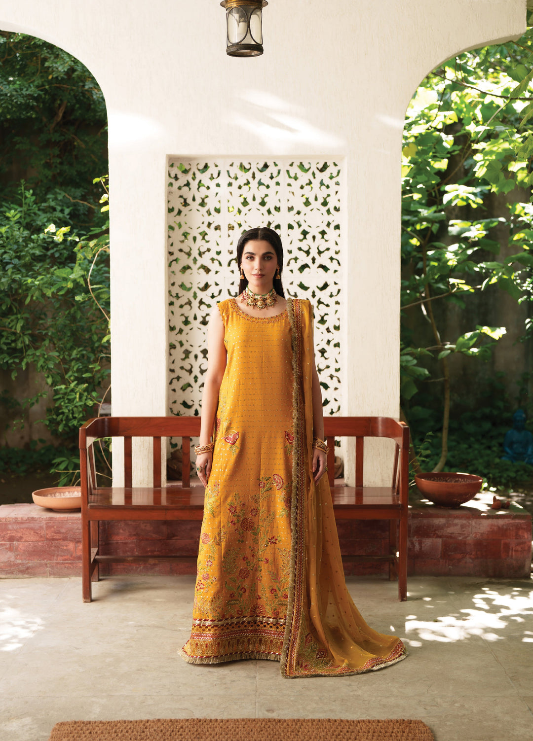 Shagun by Neeshay Unstitched Embroidered Raw Silk 3 Piece Suit NSH26US Zarina - Festive Collection