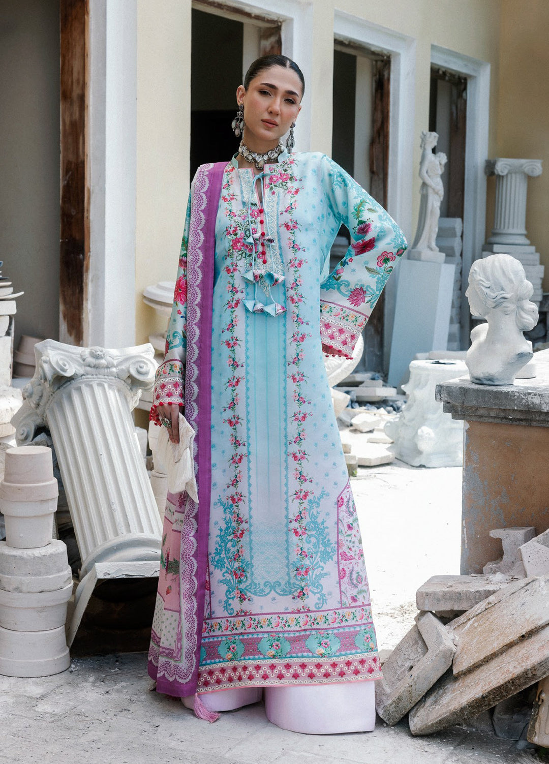 Lady Aik by AIK Atelier Unstitched Embroidered Silk 3 Piece Suit AIK26ULA 03 - Festive Collection