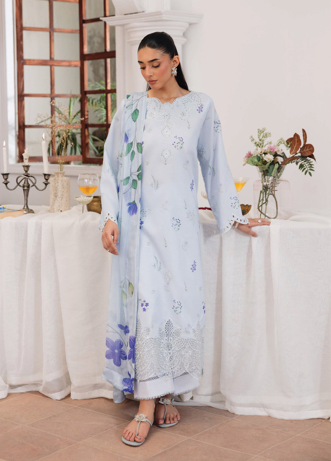 Summer Breeze by Humdum Unstitched Embroidered Lawn 3 Piece Suit HD26ULSB D-10 - Casual Collection