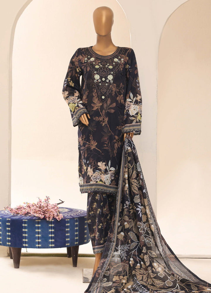 HZ Textiles RTW Embroidered Lawn 3 Piece Suit HZ26PPL LPE-3P-061 - Casual Collection