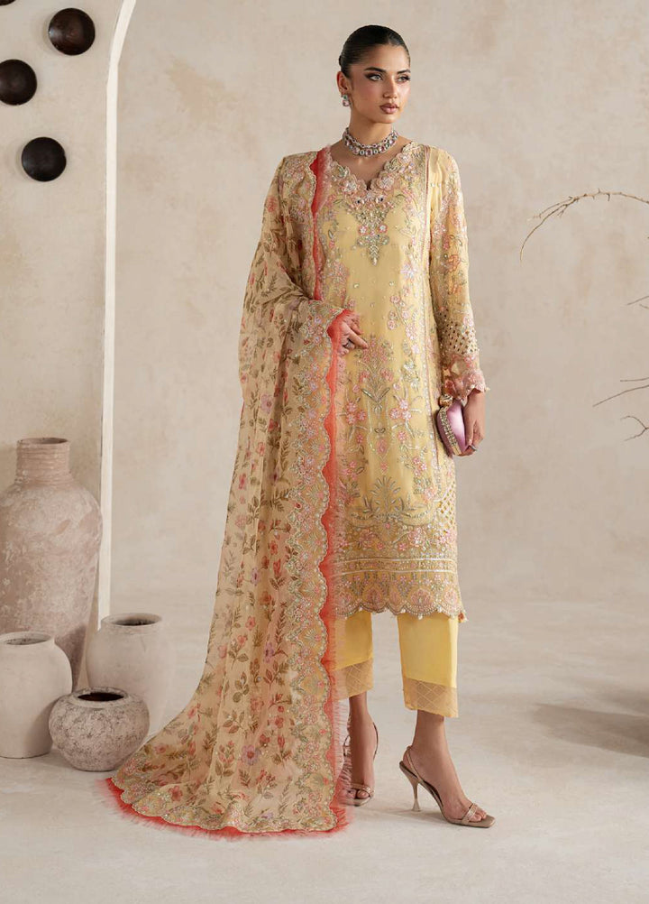 Gulaal Unstitched Embroidered Chiffon 3 Piece Suit GL26ULW Roselle D-51 - Wedding Collection