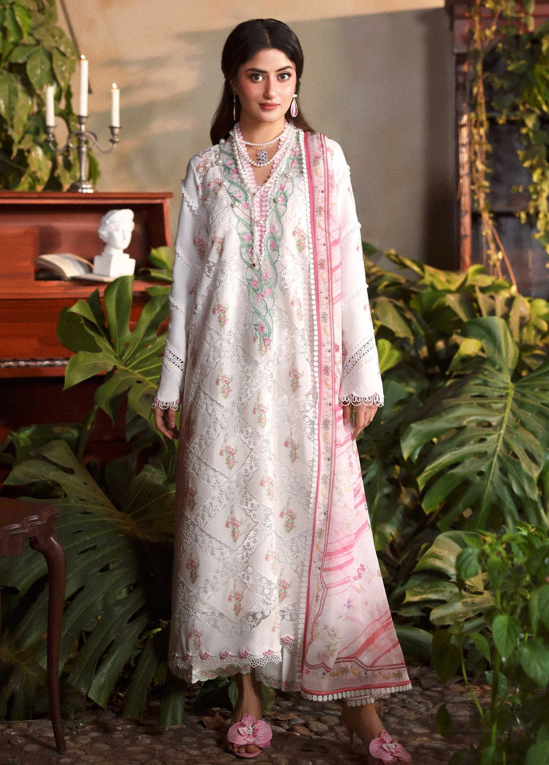 Sable Vogue Unstitched Embroidered Swiss Voile 3 Piece Suit SV26UL SL-07-26 - Summer Collection