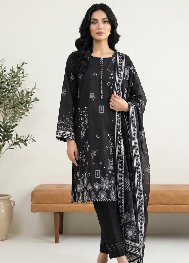 Monochrome by Lakhany Unstitched Printed Lawn 3 Piece Suit LSM26ULM Lakhany LG-RL-0480 - Casual Collection