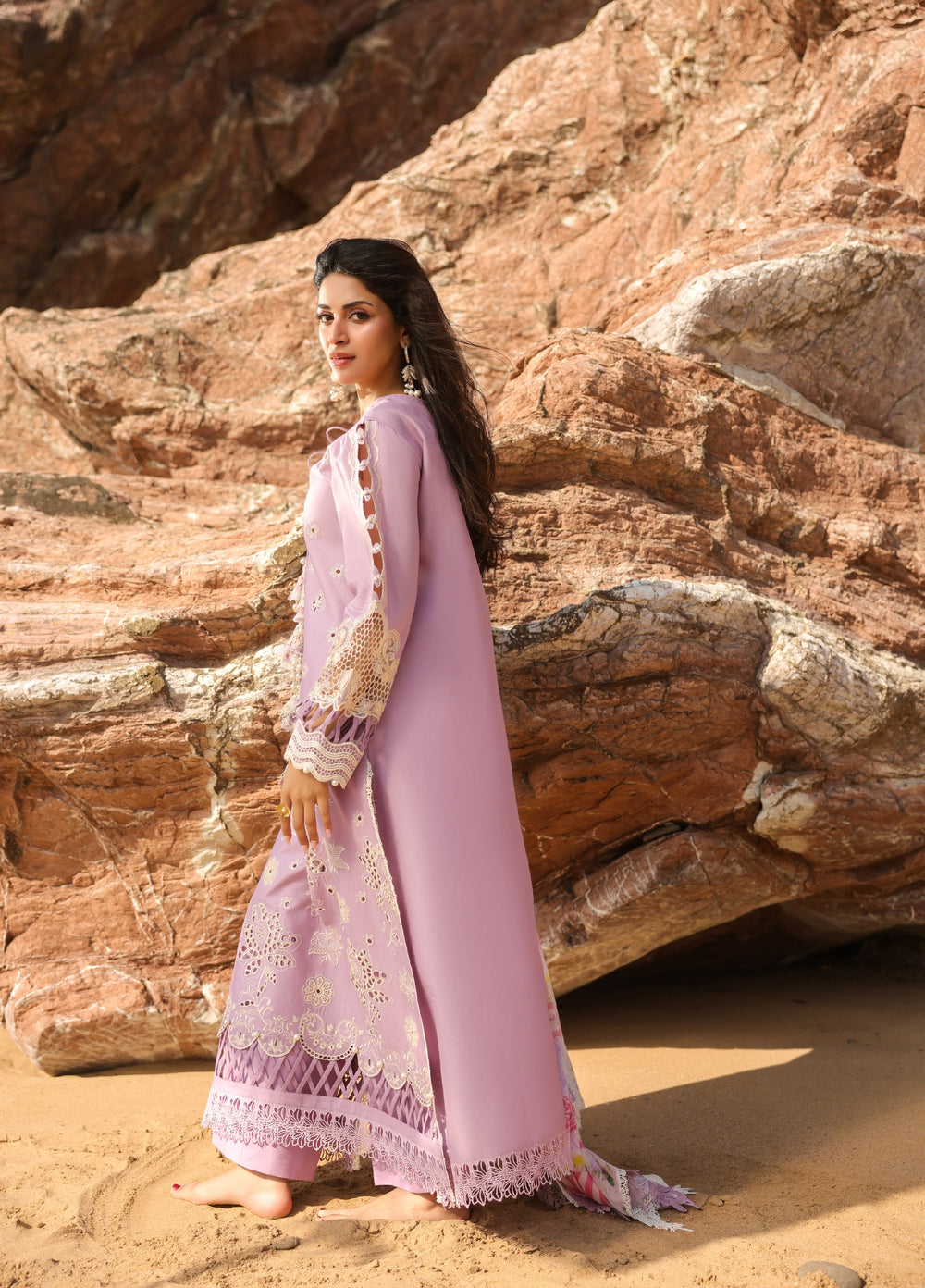 Summer Dream by Manara Unstitched Embroidered Lawn 3 Piece Suit MN26USDL Lavender Dream-09 - Casual Collection