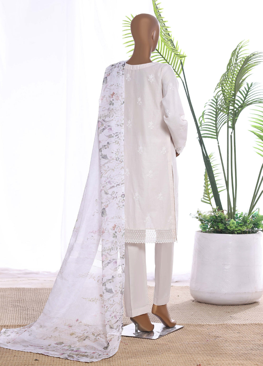 HZ Textiles Women RTW Chikankari Organza 3 Piece Suit HZ26POF CSE-3P-225 - Festive Collection