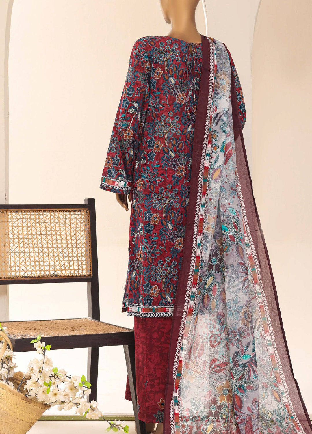 HZ Textiles RTW Printed Lawn 3 Piece Suit HZ26PPL LPE-3P-068 - Casual Collection