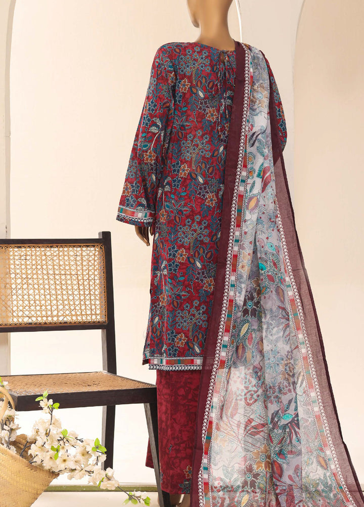 HZ Textiles RTW Printed Lawn 3 Piece Suit HZ26PPL LPE-3P-068 - Casual Collection