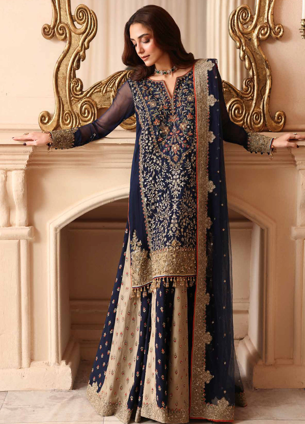 Dastan E Jashan by Charizma Unstitched Embroidered Chiffon 3 Piece Suit CHR26UDJ DJW6-02 - Wedding Collection