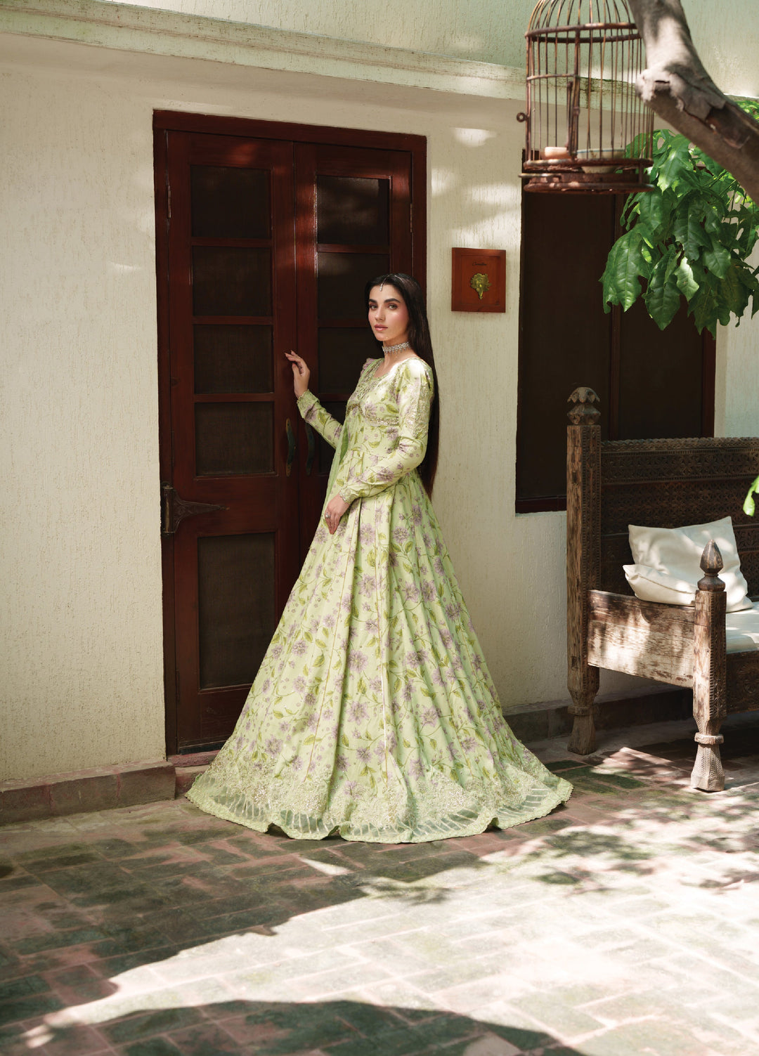 Shagun by Neeshay Unstitched Embroidered Raw Silk 2 Piece Suit NSH26US Abeer - Festive Collection