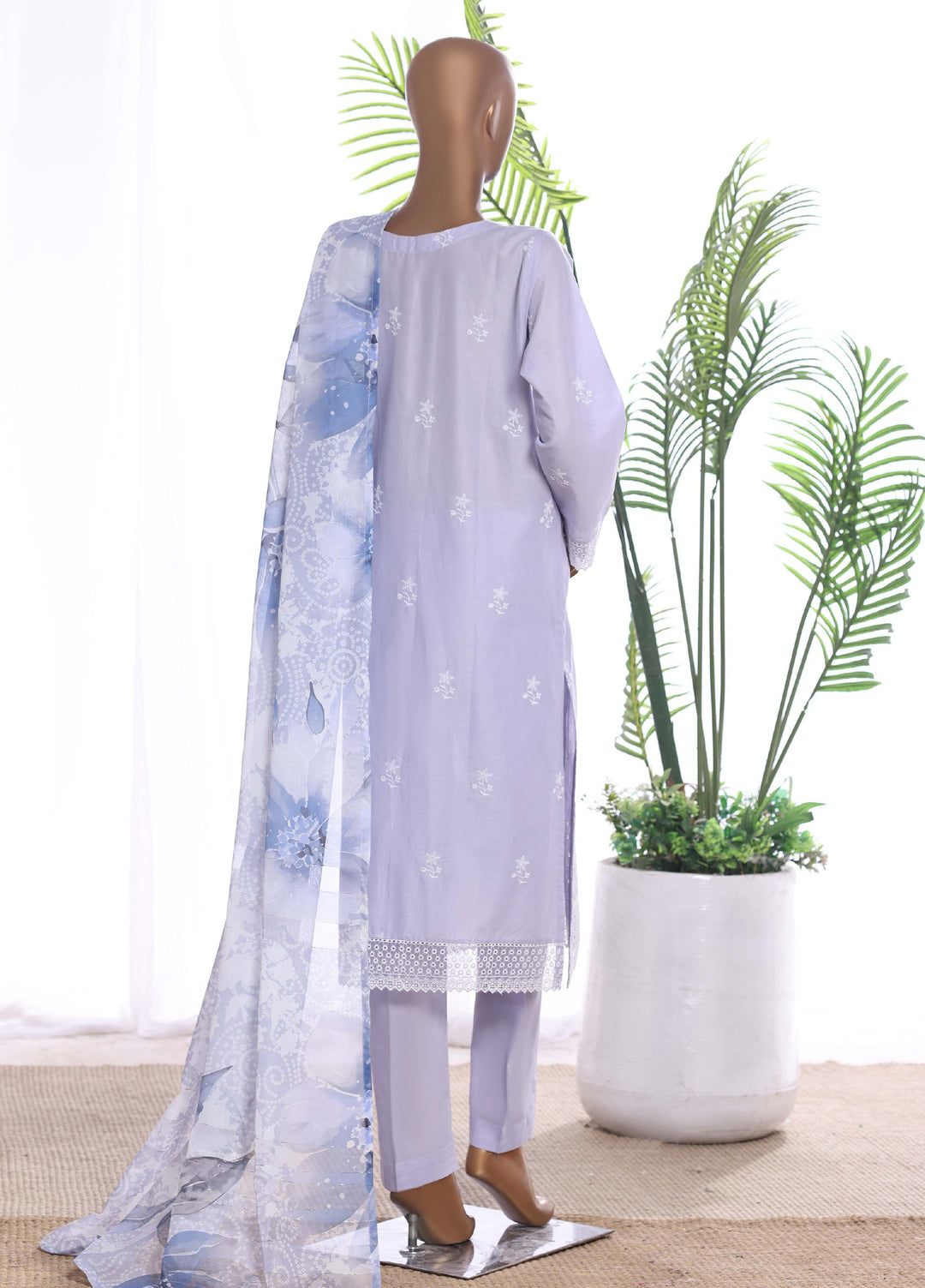 HZ Textiles Women RTW Chikankari Organza 3 Piece Suit HZ26POF CSE-3P-223 - Festive Collection