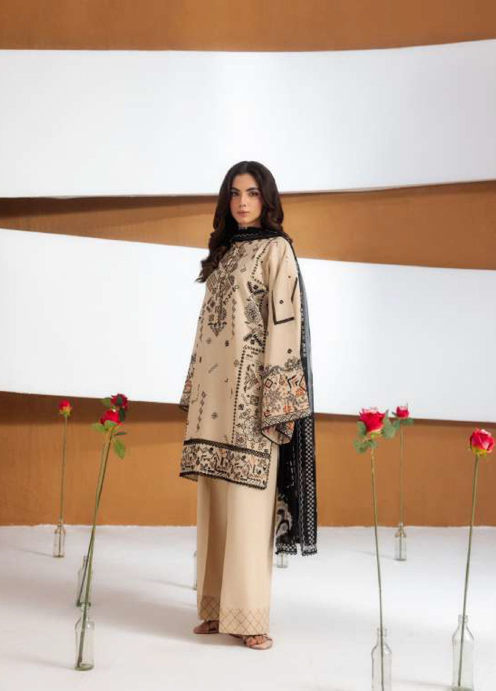 Intermiz Zync by Florent Unstitched Embroidered Viscose 3 Piece Suit FL26UIZ FZ-5A - Casual Collection