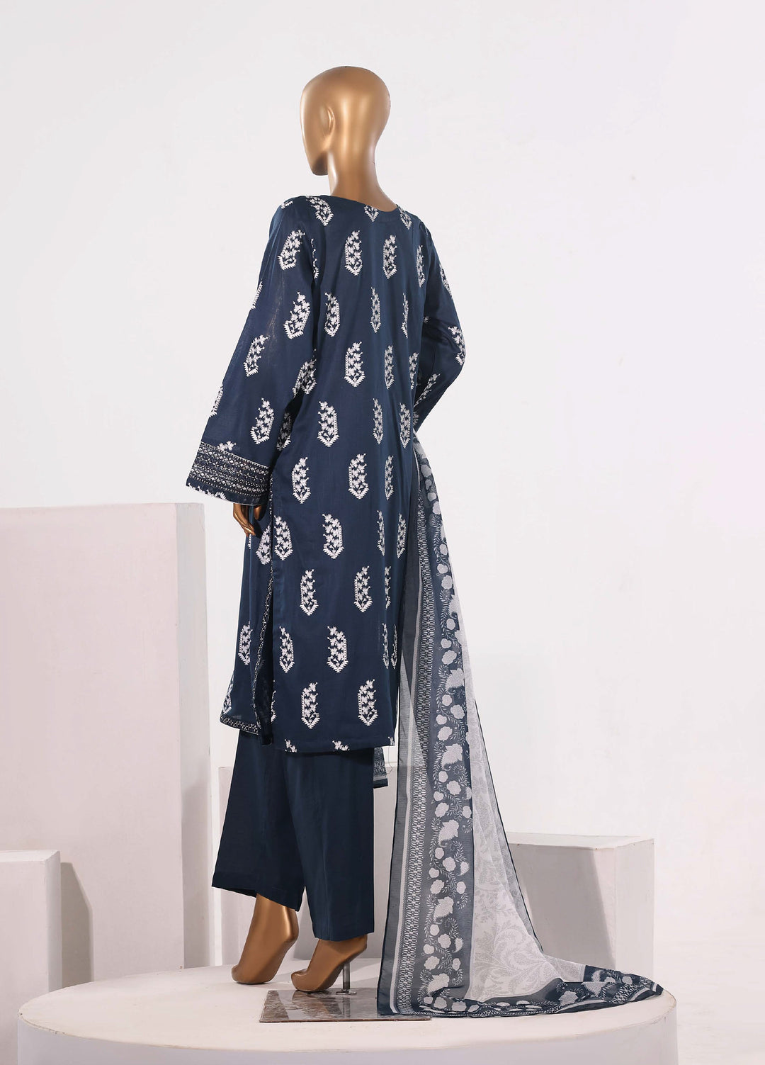 Block and Bloom by HZ Textiles RTW Embroidered Cotton 3 Piece Suit HZ26PCB SBE-002-3P - Casual Collection