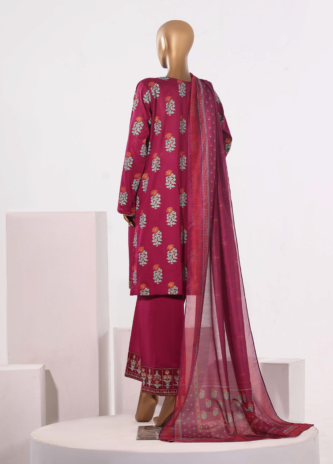 Block and Bloom by HZ Textiles RTW Embroidered Cotton 3 Piece Suit HZ26PCB SBE-007-3P - Casual Collection