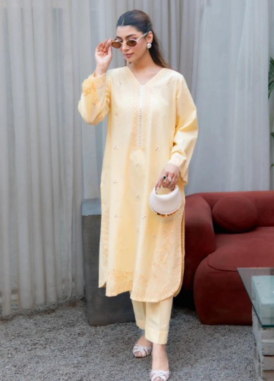 Rashid Textiles Women RTW Embroidered Lawn 2 Piece Suit D-02 Yellow - Casual Collection