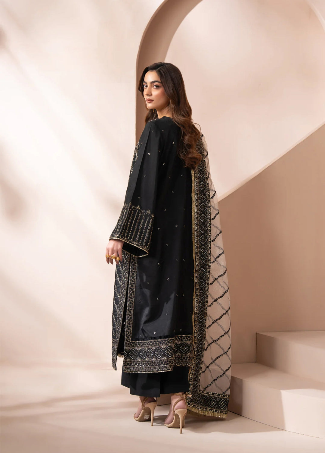 Zaeva by Xenia Formals Unstitched Embroidered Raw Silk 3 Piece Suit XE26UZF D-06-AYANEH - Festive Collection