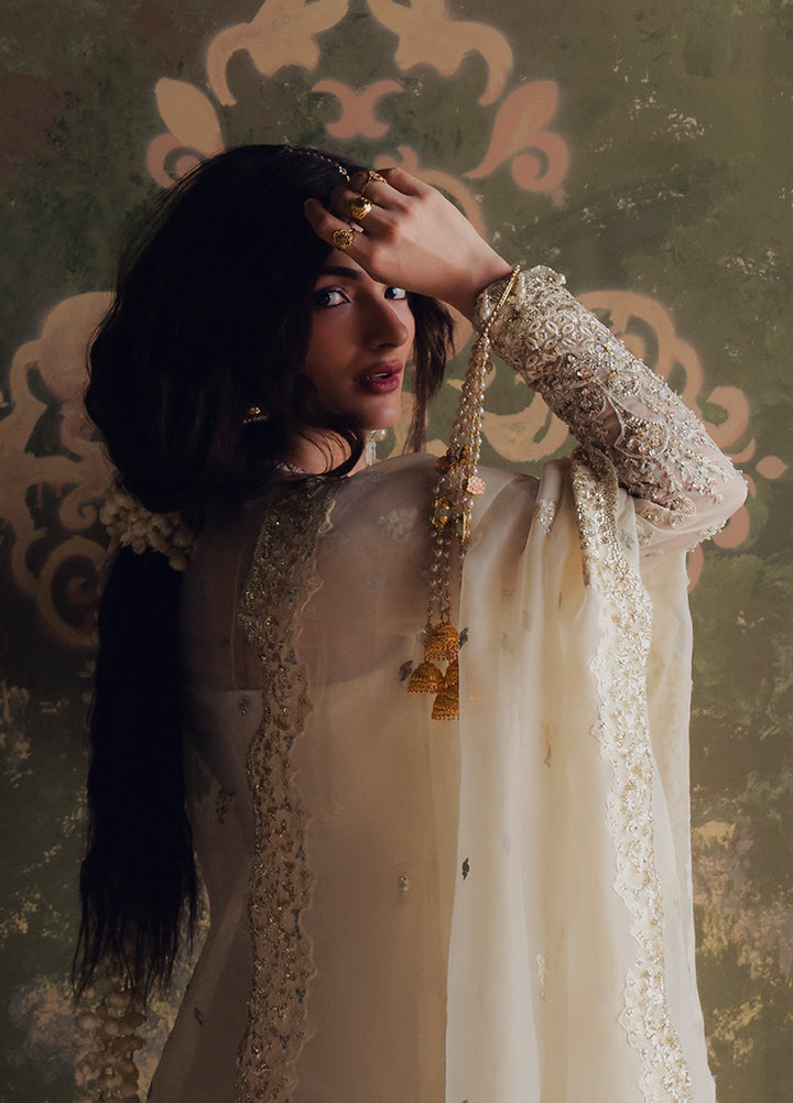 Jahan Ara by Zarposh Unstitched Embroidered Organza 3 Piece Suit ZP26UWJ ROSHANAY - Wedding Collection