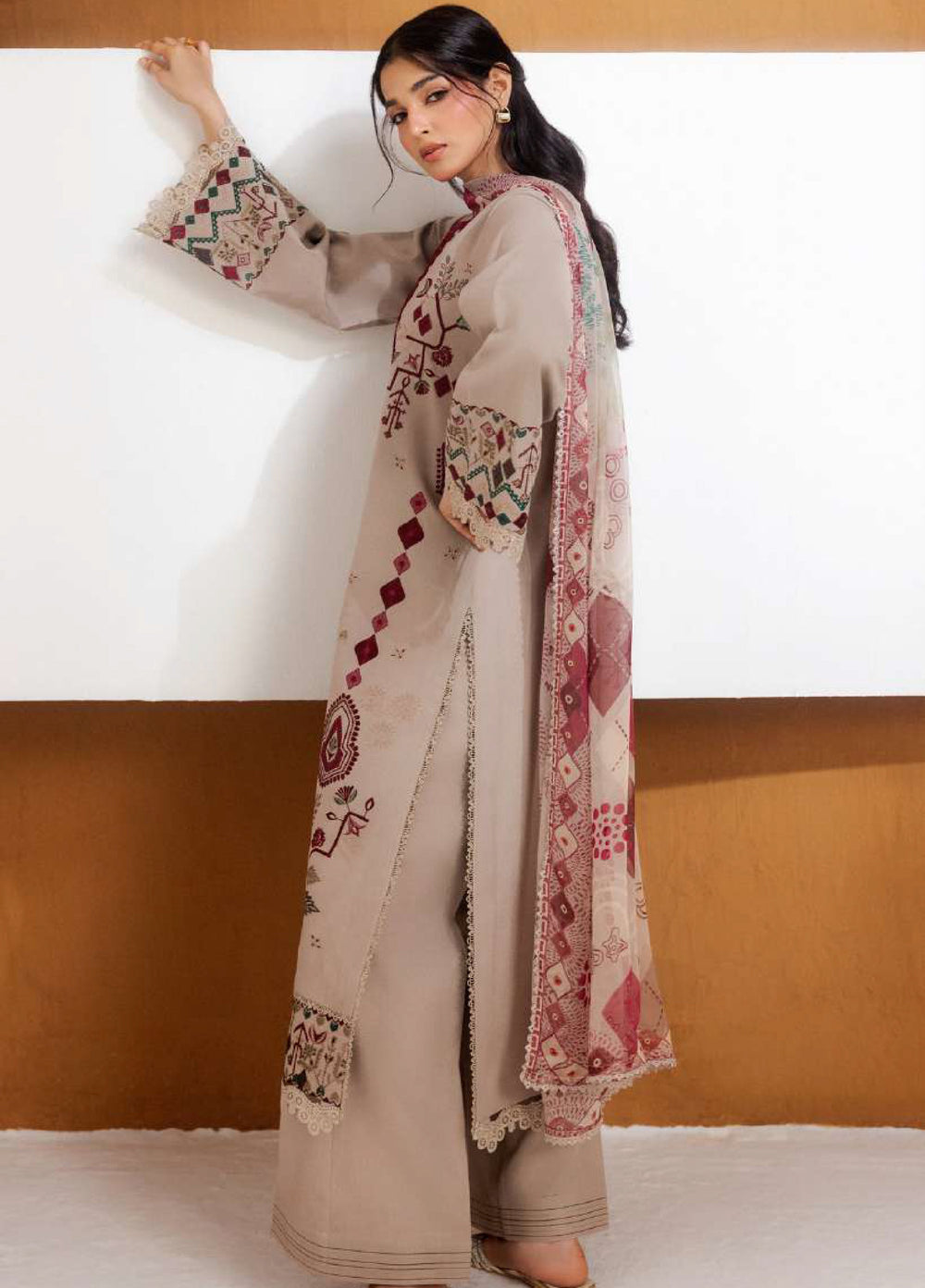 Intermiz Zync by Florent Unstitched Embroidered Viscose 3 Piece Suit FL26UIZ FZ-4B - Casual Collection