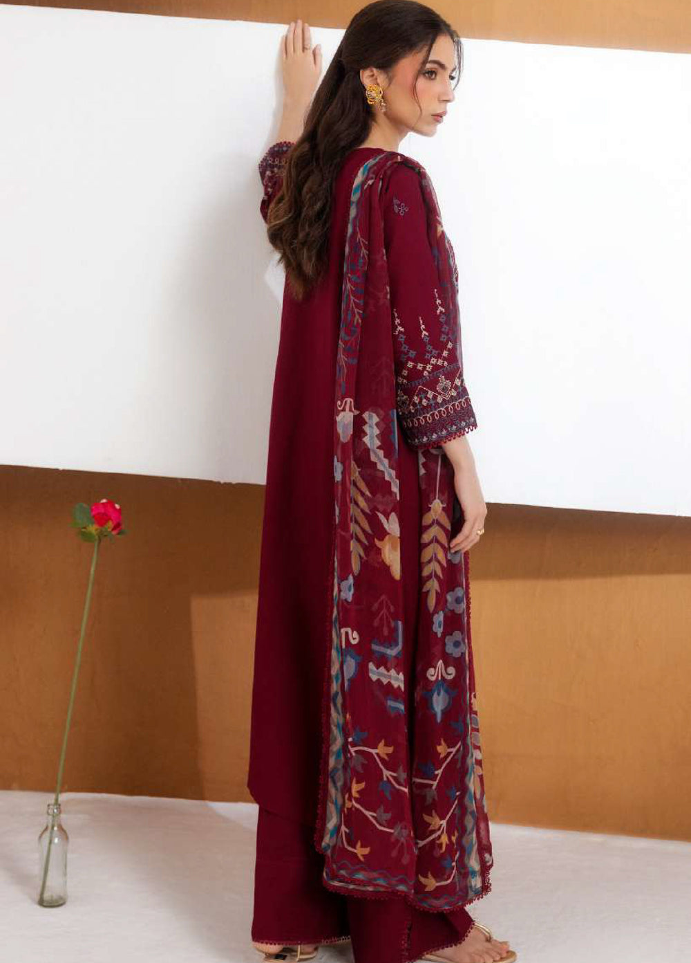 Intermiz Zync by Florent Unstitched Embroidered Viscose 3 Piece Suit FL26UIZ FZ-7A - Casual Collection