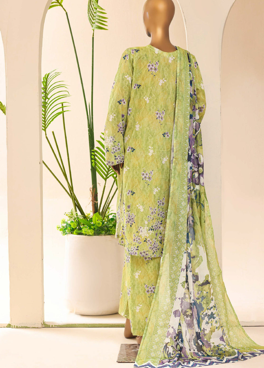 HZ Textiles RTW Printed Lawn 3 Piece Suit HZ26PPL LPE-3P-064 - Casual Collection