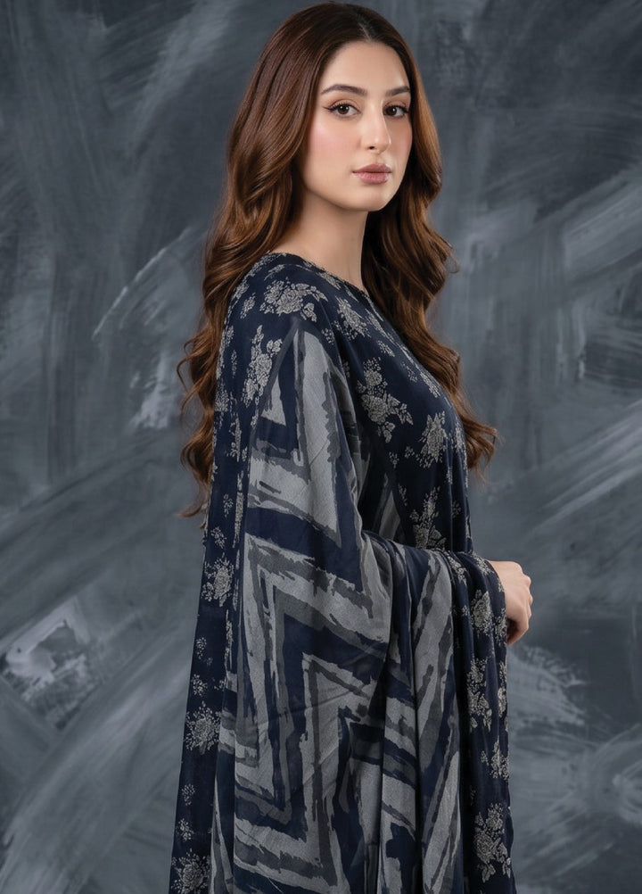 Black N White by Regalia Textiles Unstitched Printed Lawn 3 Piece Suit RG26UBNW D-05 - Casual Collection