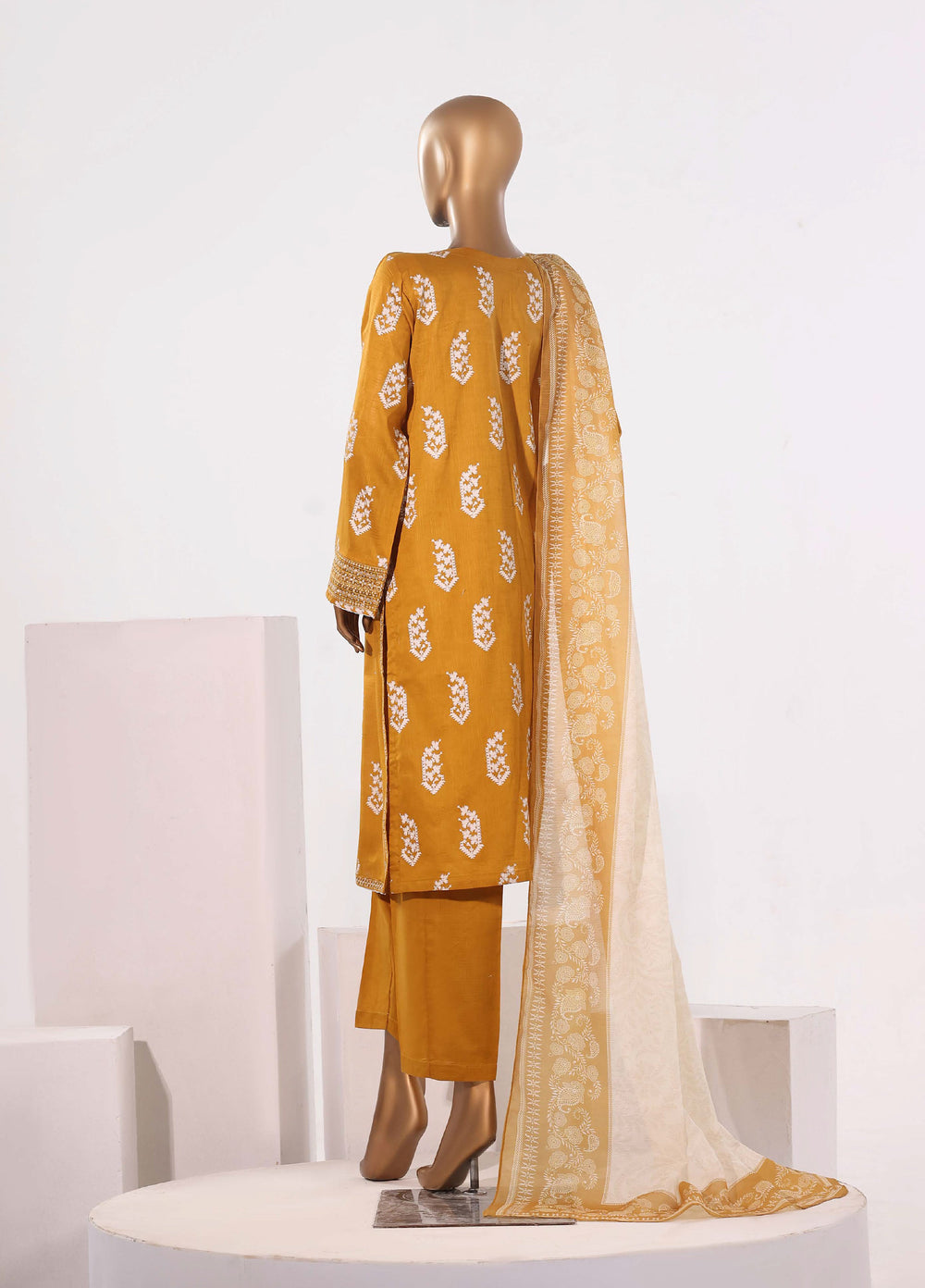 Block and Bloom by HZ Textiles RTW Embroidered Cotton 3 Piece Suit HZ26PCB SBE-001-3P - Casual Collection