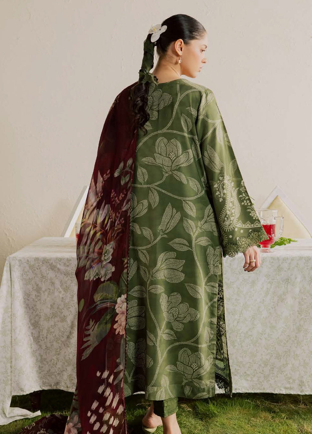 Gardenia by Nureh Unstitched Embroidered Viscose Slub 3 Piece Suit NU26UGV NSG-229 - Winter Collection