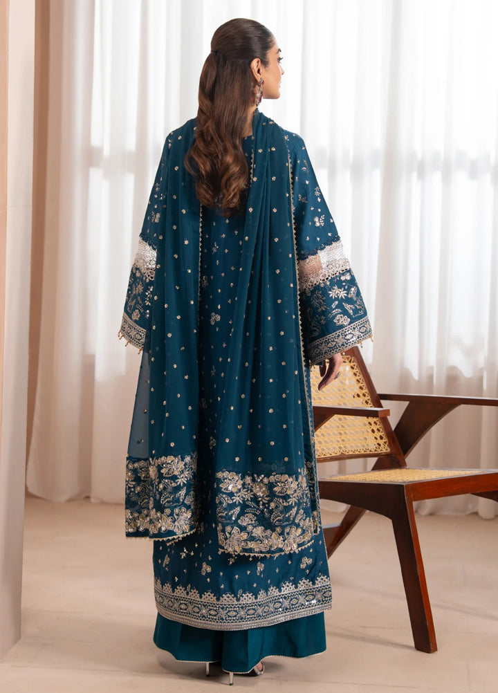 Zaeva by Xenia Formals Unstitched Embroidered Raw Silk 3 Piece Suit XE26UZF D-02-SAZIL - Festive Collection