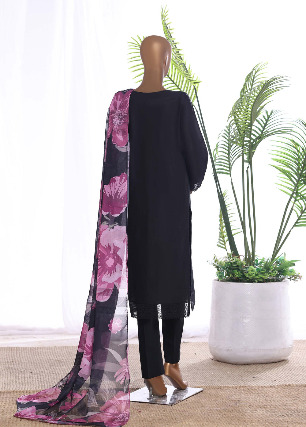 HZ Textiles Women RTW Chikankari Organza 3 Piece Suit HZ26POF CSE-3P-221 - Festive Collection