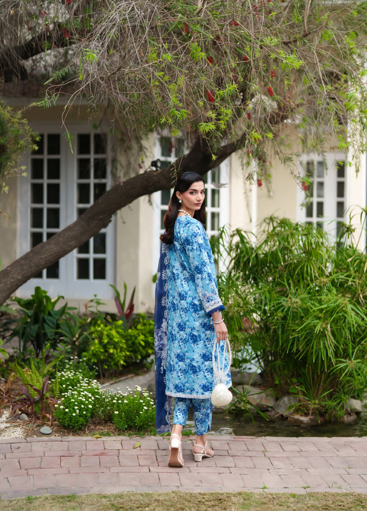 Bloom Enara by Rashid Textiles Unstitched Embroidered Lawn 3 Piece Suit RT26ULB 1008 - Casual Collection
