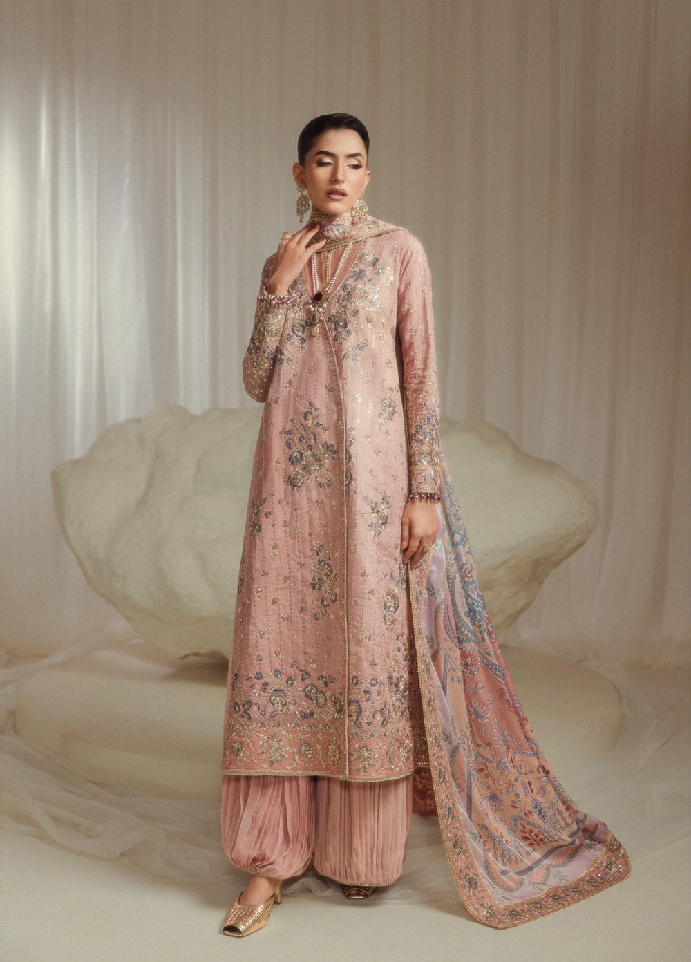 Aik Shaam by AIK Atelier Unstitched Embroidered Medium Silk 3 Piece Suit AIK26UAS C2603 - Wedding Collection