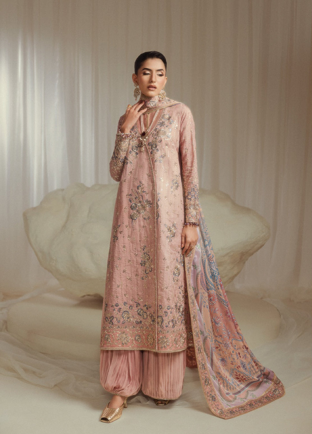Aik Shaam by AIK Atelier Unstitched Embroidered Medium Silk 3 Piece Suit AIK26UAS C2603 - Wedding Collection
