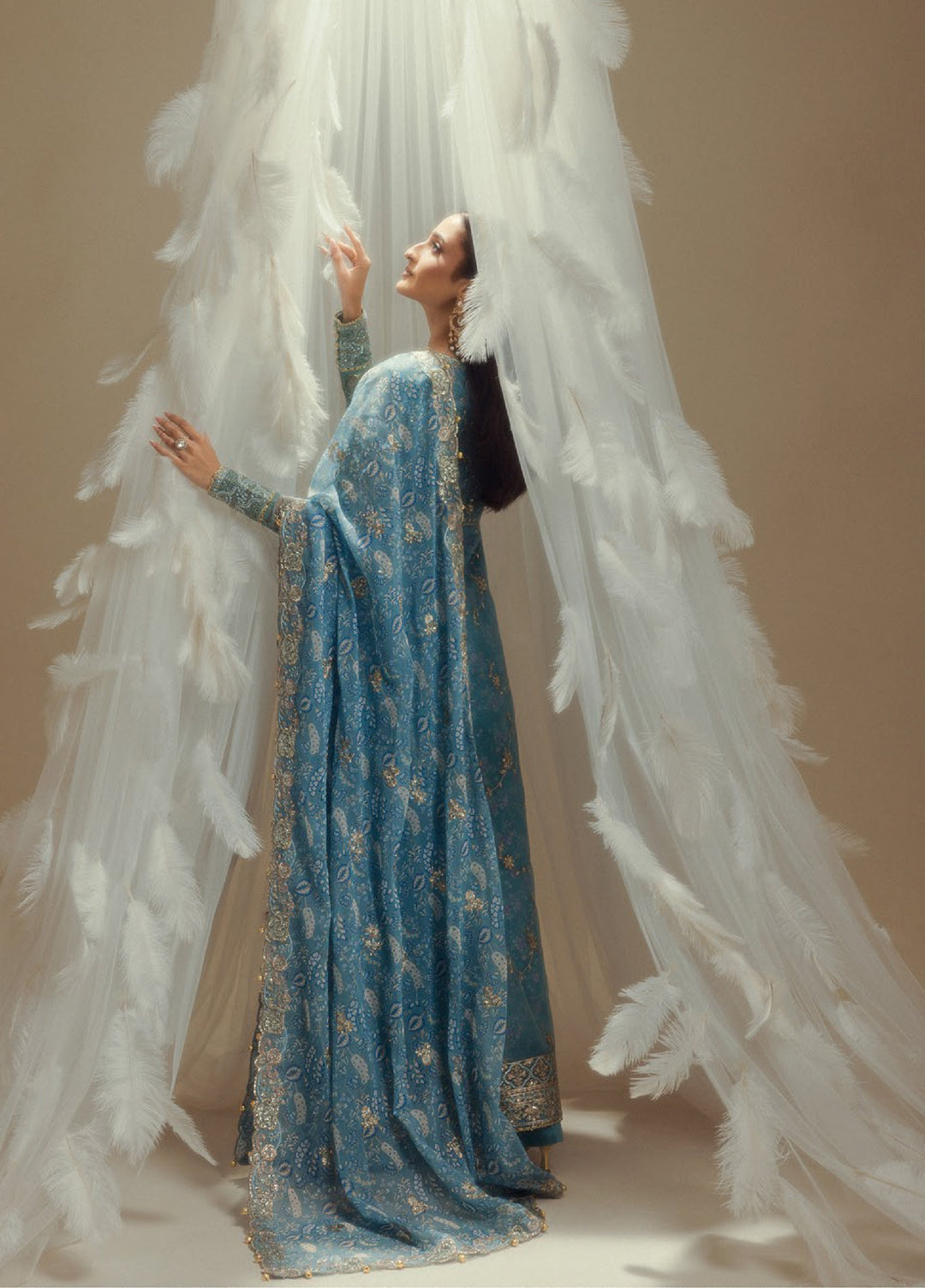 Aik Shaam by AIK Atelier Unstitched Embroidered Organza 3 Piece Suit AIK26UAS C2604 - Wedding Collection