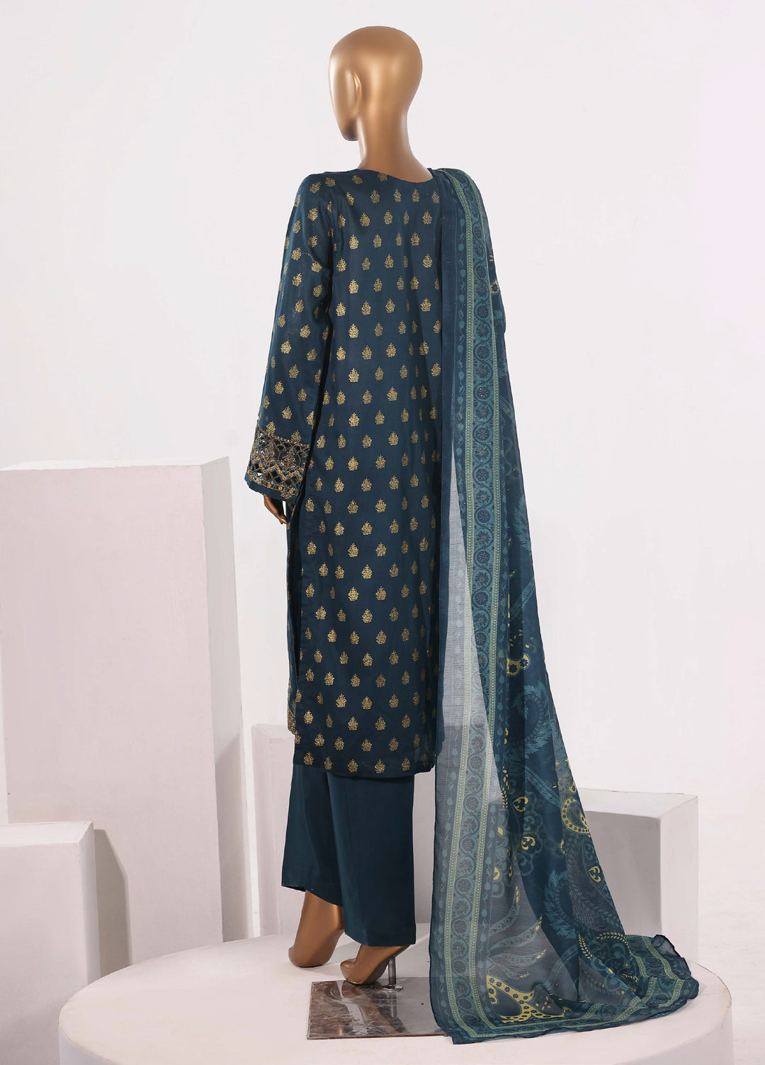 Block and Bloom by HZ Textiles RTW Embroidered Cotton 3 Piece Suit HZ26PCB SBE-005-3P - Casual Collection