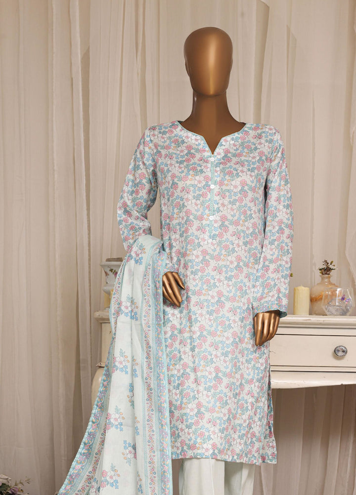 HZ Textiles RTW Printed Lawn 3 Piece Suit HZ26PPL LPT-3P-2608 - Casual Collection
