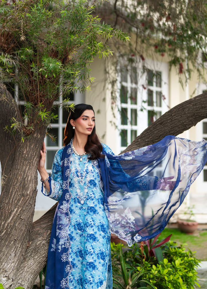 Bloom Enara by Rashid Textiles Unstitched Embroidered Lawn 3 Piece Suit RT26ULB 1008 - Casual Collection