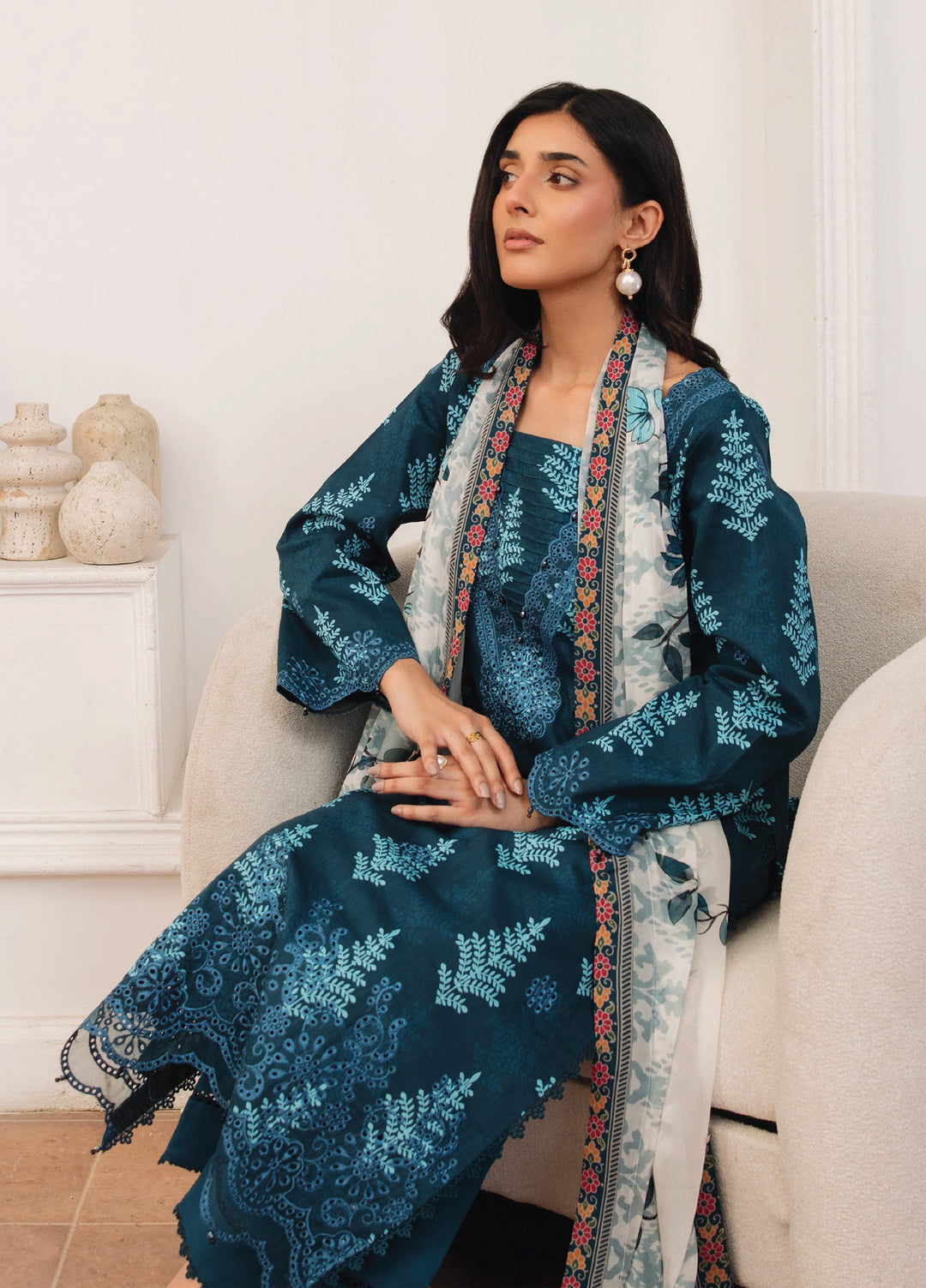 Summer Breeze by Humdum Unstitched Embroidered Lawn 3 Piece Suit HD26ULSB D-07 - Casual Collection