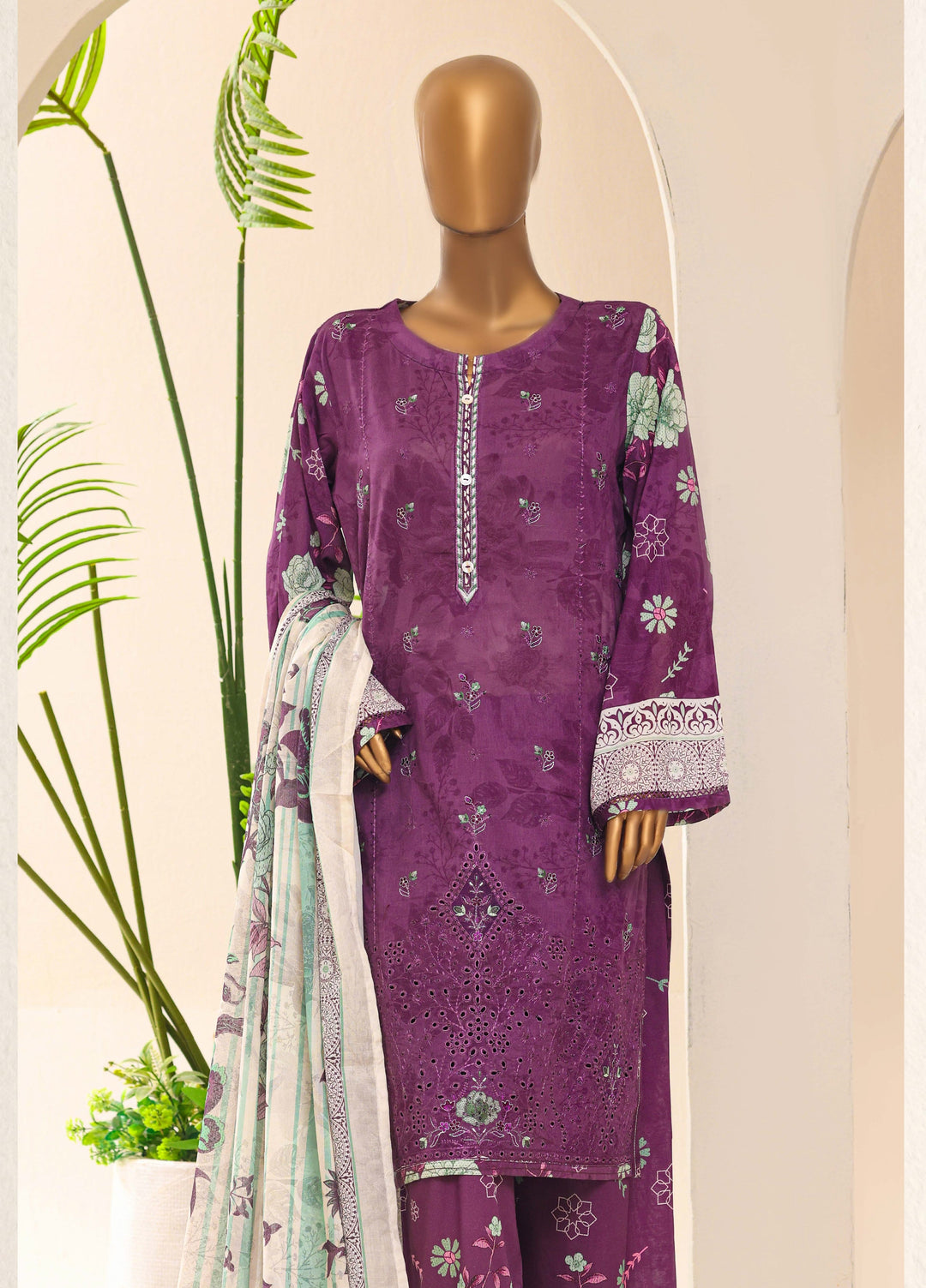 HZ Textiles RTW Printed Lawn 3 Piece Suit HZ26PPL LPE-3P-070 - Casual Collection