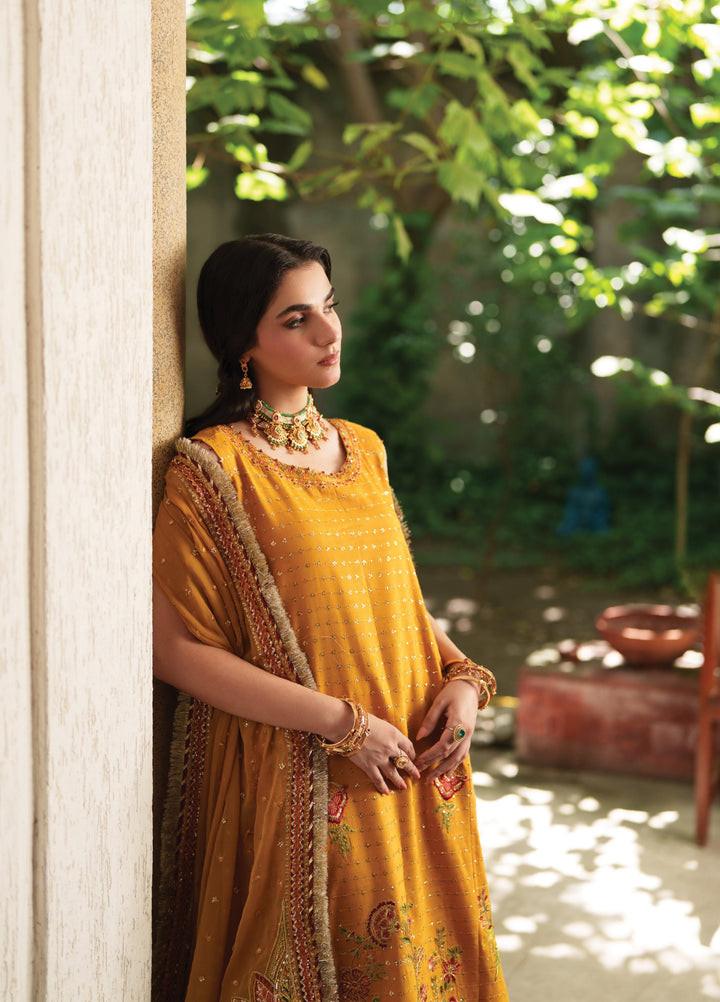 Shagun by Neeshay Unstitched Embroidered Raw Silk 3 Piece Suit NSH26US Zarina - Festive Collection