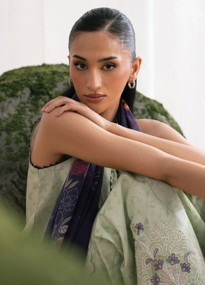 Nysa by Seran Unstitched Embroidered Cambric 3 Piece Suit SN26UNC CELADON D-01 - Winter Collection