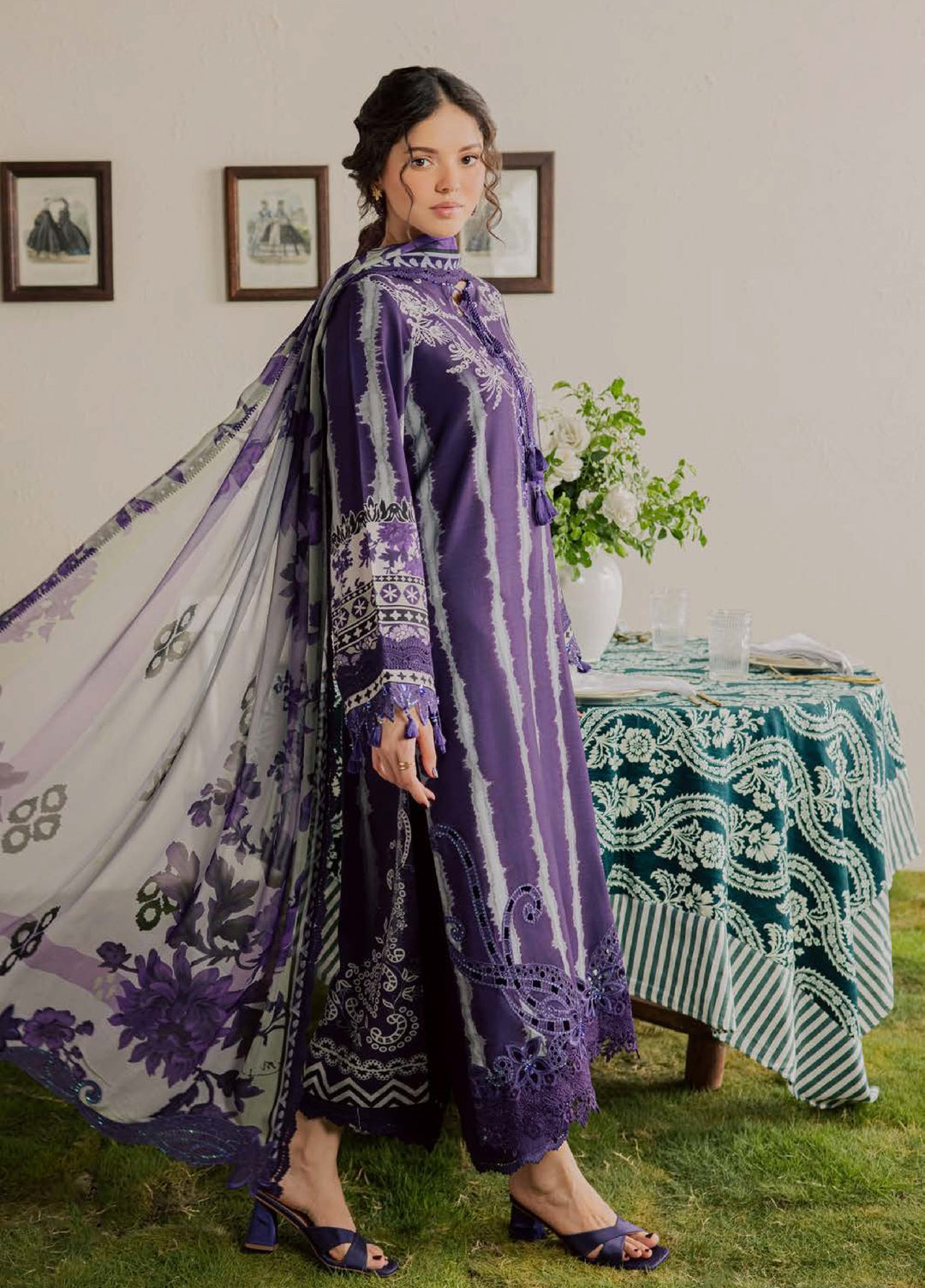 Gardenia by Nureh Unstitched Embroidered Viscose Slub 3 Piece Suit NU26UGV NSG-225 - Winter Collection