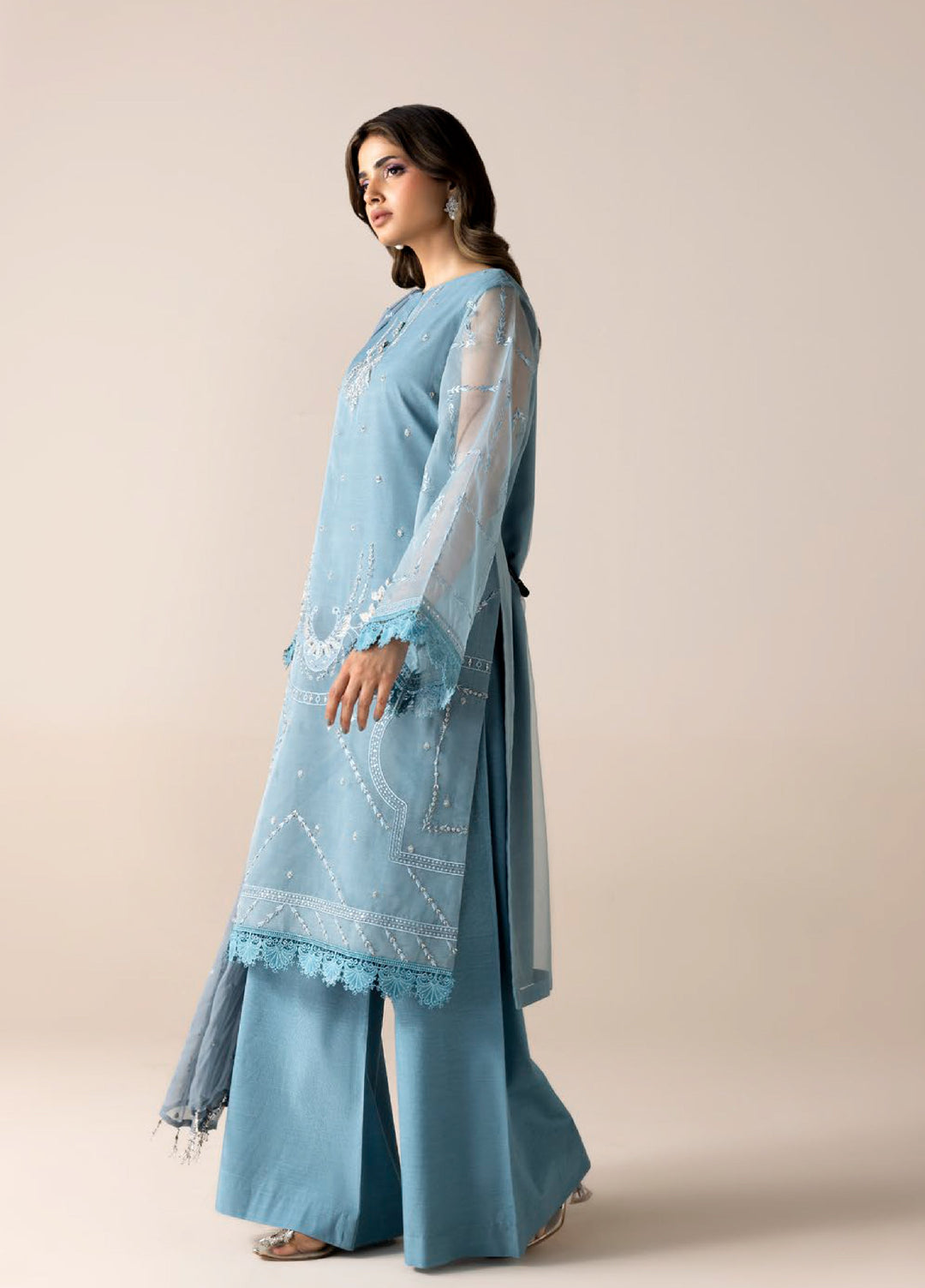 Aura by Zebtan RTW Embroidered Organza 3 Piece Suit ZB26UAL A-06 - Festive Collection