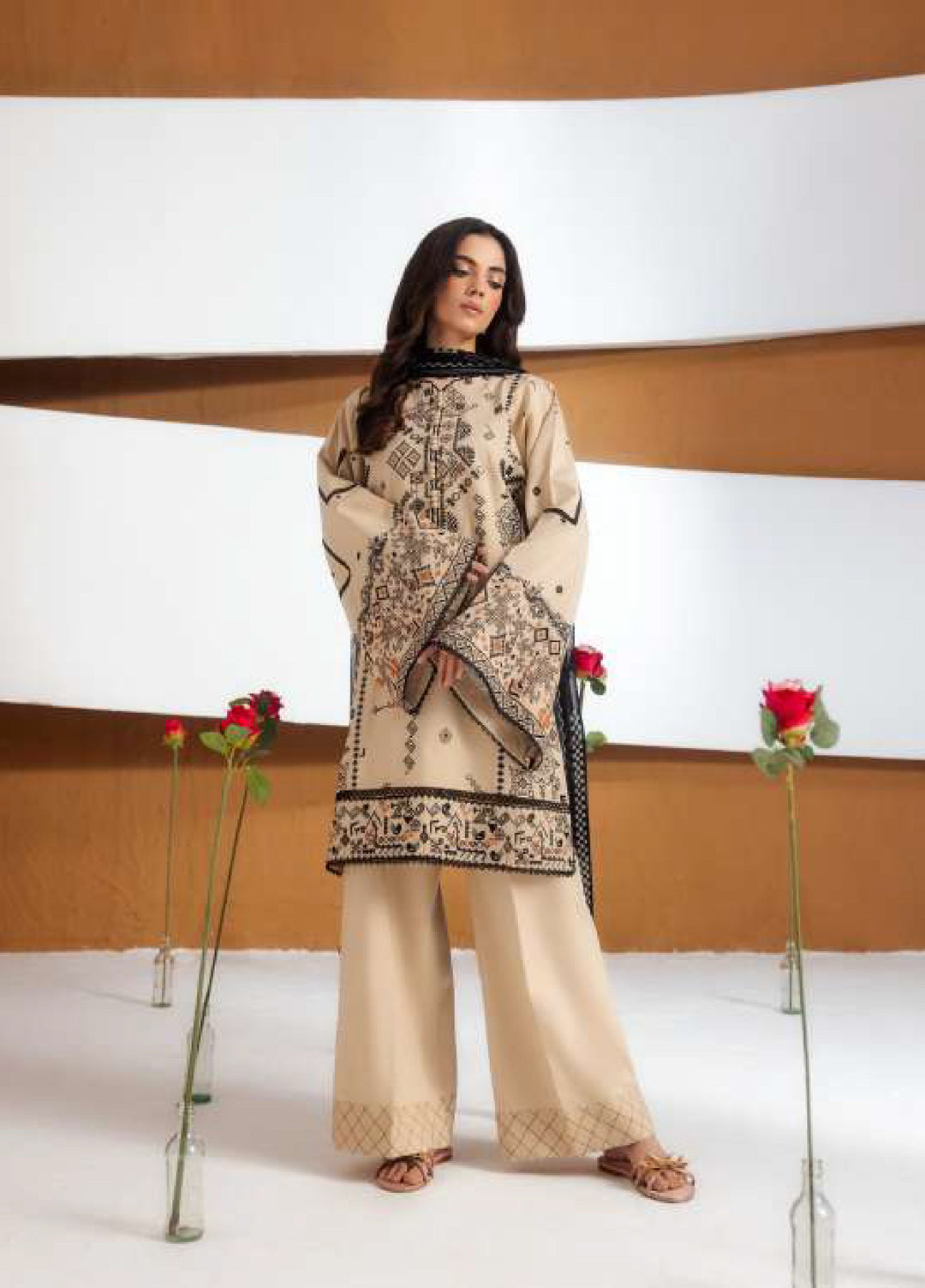 Intermiz Zync by Florent Unstitched Embroidered Viscose 3 Piece Suit FL26UIZ FZ-5A - Casual Collection