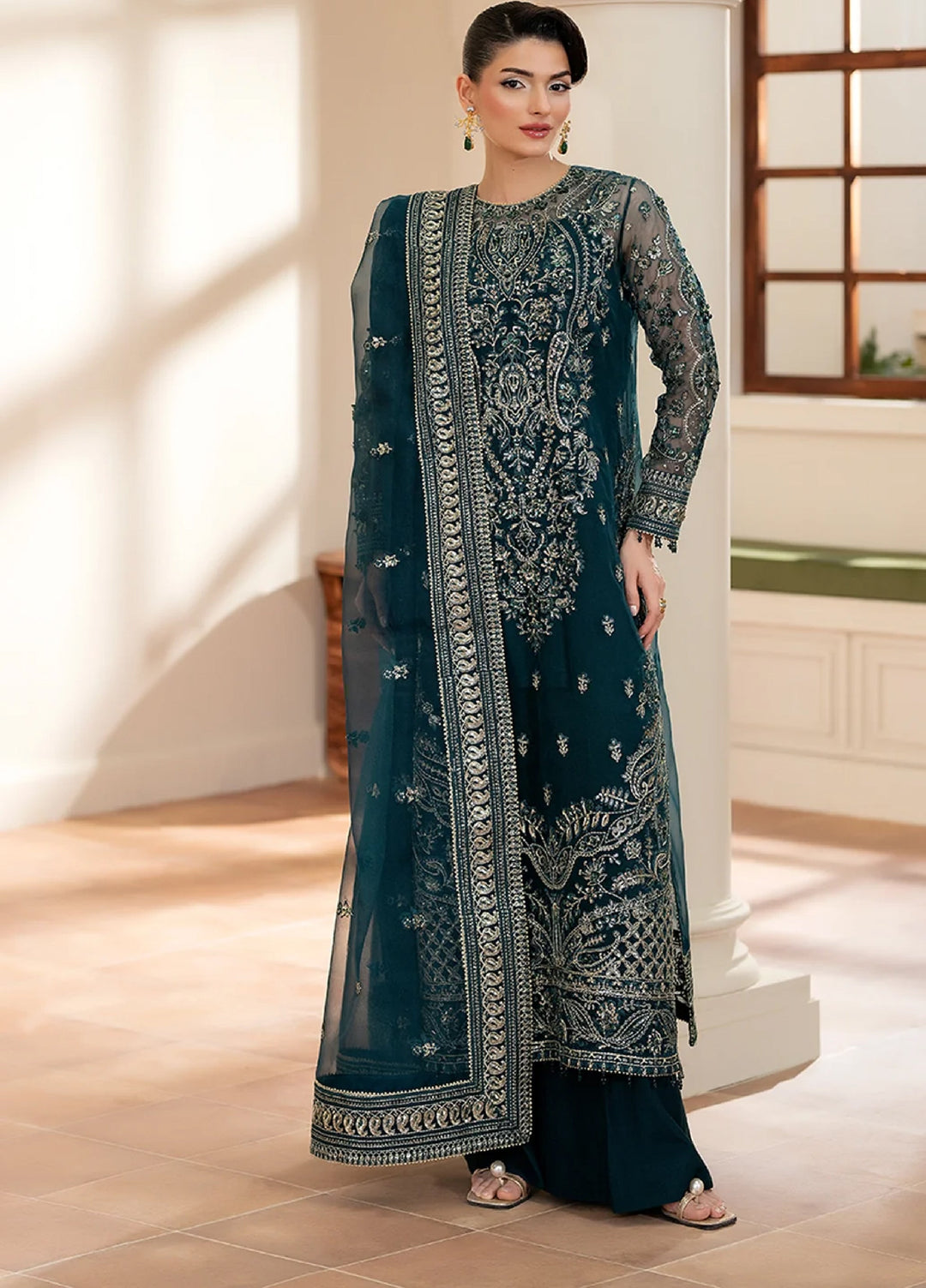Yashfa RTW Hand Work Organza 4 Piece Suit BAKHTAWAR - Wedding Collection