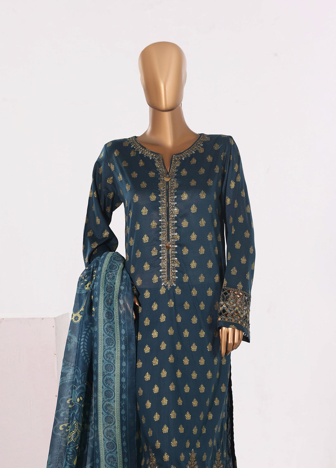 Block and Bloom by HZ Textiles RTW Embroidered Cotton 3 Piece Suit HZ26PCB SBE-005-3P - Casual Collection
