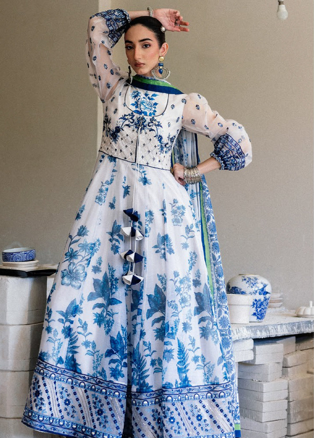 Lady Aik by AIK Atelier Unstitched Embroidered Organza 3 Piece Suit AIK26ULA 05 - Festive Collection
